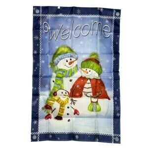 Jetmax Christmas Garden Flag Snowman Family
